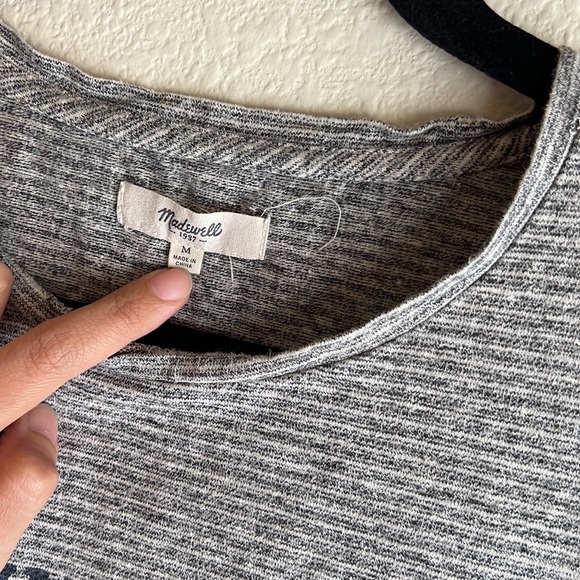 Madewell Hemp/Cotton Blend Striped "Anywhere" Printed Tee Size Medium - Picture 2 of 6